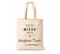 Planetee Tote bag beige Mieux avec un Angora Turc Sac shopping réutilisable