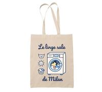 Planetee Tote Bag Beige Milan : Les affaires de secours | Sac Crèche École Goûter Bibliothèque | Coton Fairtrade 10 L Anses 70 cm | Cadeau Rentrée Garçon