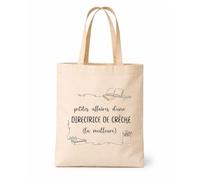 Planetee Tote bag beige Petites affaires d'une Directrice de crèche Sac shopping réutilisable