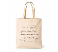 Planetee Tote bag beige Petites affaires d'une Préparatrice physique Sac shopping réutilisable