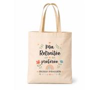 Planetee Tote bag beige Retraitée préférée Sac shopping réutilisable