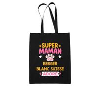 Planetee Tote bag beige Super Maman Berger Blanc Suisse Sac shopping réutilisable