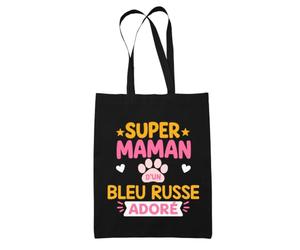 Planetee Tote bag beige Super Maman Bleu Russe Sac shopping réutilisable