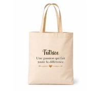 Planetee Tote bag beige Tutrice une passion Sac Cadeau Fin d'années