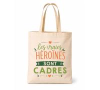 Planetee Tote bag beige Vraies Héroïnes Cadres Sac shopping réutilisable