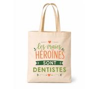 Planetee Tote bag beige Vraies Héroïnes Dentistes Sac shopping réutilisable