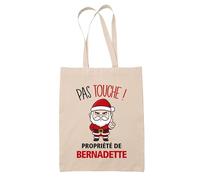 Planetee Tote bag Bernadette Pas Touche Père Noël - Sac Shopping - Secret santa Cadeau Noël Humour Insolite Collègue