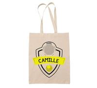 Planetee Tote bag Camille Joueur de padel - Sac Cabas Cadeau Papa Anniversaire Noël