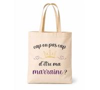 Planetee Tote bag Cap ou pas cap 2 Cadeau annonce Grossesse Surprise