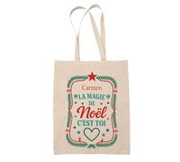 Planetee Tote bag Carmen Magie de noël Rectangle - Sac Shopping - Secret santa Cadeau Noël Humour Insolite Collègue