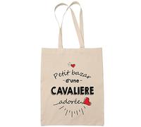 Planetee Tote bag Cavalière adorée femme | Idée Cadeau Sac cabas Bandoulière, Sac de Plage | Imprimé en France