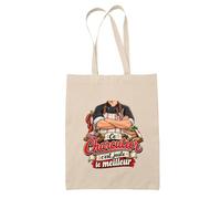 Planetee Tote Bag Charcutier C'est juste le Meilleur Métier | Sac de Plage en Toile de Coton Épaule | Idée Cadeau Homme Papa Anniversaire Noël | Imprimé en Bretagne
