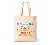 Planetee Tote Bag Chartreux Meilleure Race | Sac Cabas Toile Coton Réutilisable Shopping | Idée Cadeau Propriétaire de Chat Cat Lover Anniversaire Noël