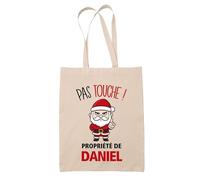Planetee Tote bag Daniel Pas Touche Père Noël - Sac Shopping - Secret santa Cadeau Noël Humour Insolite Collègue
