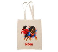 Planetee Tote Bag Dogue du Tibet | Sac de Plage en Toile de Coton Épaule | Idée Cadeau Propriétaire Chien Homme Femme Anniversaire Noël | Imprimé en Bretagne