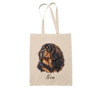 Planetee Tote Bag Dogue du Tibet | Sac de Plage en Toile de Coton Épaule | Idée Cadeau Propriétaire Chien Homme Femme Anniversaire Noël | Imprimé en Bretagne