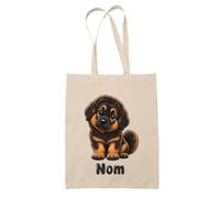 Planetee Tote Bag Dogue du Tibet | Sac de Plage en Toile de Coton Épaule | Idée Cadeau Propriétaire Chien Homme Femme Anniversaire Noël | Imprimé en Bretagne