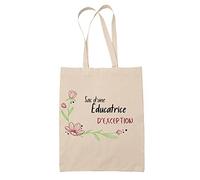 Planetee Tote Bag Éducatrice d'Exception | Idée Cadeau Collègue Travail Retraite Sac Cabas Réutilisable