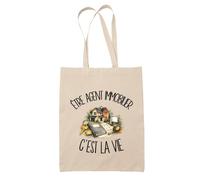 Planetee Tote Bag Être Agent Immobilier C'est La Vie | Sac de Plage en Toile de Coton Épaule | Idée Cadeau Femme Maîtresse Anniversaire Noël | Imprimé en Bretagne