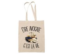 Planetee Tote Bag Être avocate c'est la vie | Sac de Plage en Toile de Coton Épaule | Idée Cadeau Métier du Droit Homme Femme Anniversaire Noël | Imprimé en Bretagne