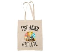 Planetee Tote Bag Être huissier c'est la vie | Sac de Plage en Toile de Coton Épaule | Idée Cadeau Métier du Droit Homme Femme Anniversaire Noël | Imprimé en Bretagne