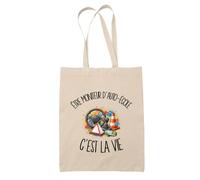 Planetee Tote Bag Être moniteur d'auto-école c'est la vie | Sac de Plage en Toile de Coton Épaule | Idée Cadeau Formateur Formatrice Homme Femme Anniversaire Noël | Imprimé en Bretagne