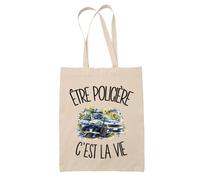 Planetee Tote Bag Être policière c'est la vie | Sac de Plage en Toile de Coton Épaule | Idée Cadeau Agent de la Force Publique Homme Femme Anniversaire Noël | Imprimé en Bretagne