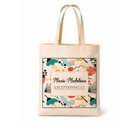 Planetee Tote bag femme coton Marie-Madeleine Exceptionnelle design abstrait Sac Shopping Réutilisable Cadeau Maman Mamie Fête des Mères Anniversaire Noël