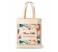 Planetee Tote bag femme coton Marie-Odile Exceptionnelle design abstrait Sac Shopping Réutilisable Cadeau Maman Mamie Fête des Mères Anniversaire Noël