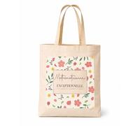 Planetee Tote bag femme coton Mathématicienne exceptionnelle motif fleurs sac prénom cadeau anniversaire Noël sac tissu