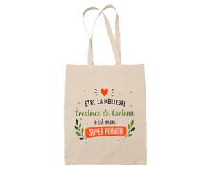 Planetee Tote bag femme coton meilleure Créatrice de Marque Super pouvoir Sac Shopping Réutilisable Cadeau Maman Mamie Fête des Mères Anniversaire Noël