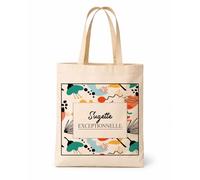 Planetee Tote bag femme coton Suzette Exceptionnelle design abstrait Sac Shopping Réutilisable Cadeau Maman Mamie Fête des Mères Anniversaire Noël