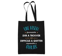 Planetee Tote Bag Formidable Atsem Noir| Idée Cadeau Travail Boulot Métier Départ Retraite Collègue Femme Sac Cabas Réutilisable
