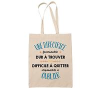 Planetee Tote Bag Formidable Directrice Beige| Idée Cadeau Travail Boulot Métier Départ Retraite Collègue Femme Sac Cabas Réutilisable
