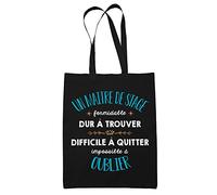 Planetee Tote Bag Formidable Maitre De Stage Noir| Idée Cadeau Travail Boulot Métier Départ Retraite Collègue Homme Sac Cabas Réutilisable