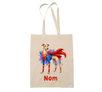 Planetee Tote Bag Greyhound (Lévrier Anglais) | Sac de Plage en Toile de Coton Épaule | Idée Cadeau Propriétaire Chien Homme Femme Anniversaire Noël | Imprimé en Bretagne