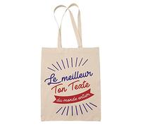 Planetee Tote Bag Homme Monde | Sac coton cabas réutilisable prénom nom métier personnalisé | Idée cadeau customisable