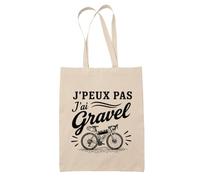 Planetee Tote Bag J’peux pas j’ai Gravel | Sac de Plage en Toile de Coton Épaule | Idée Cadeau Cycliste Homme Femme Anniversaire Noël | Imprimé en Bretagne
