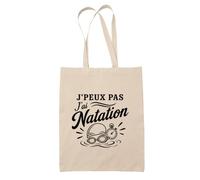Planetee Tote Bag J’peux pas j’ai Natation | Sac de Plage en Toile de Coton Épaule | Idée Cadeau Nageur Nageuse Homme Femme Anniversaire Noël | Imprimé en Bretagne