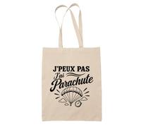 Planetee Tote Bag J’peux pas j’ai Parachute J'peux pas minimaliste | Sac de Plage en Toile de Coton Épaule | Idée Cadeau Homme Femme Anniversaire Noël | Imprimé en Bretagne