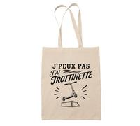 Planetee Tote Bag J’peux pas j’ai Trottinette | Sac de Plage en Toile de Coton Épaule | Idée Cadeau Homme Femme Anniversaire Noël | Imprimé en Bretagne