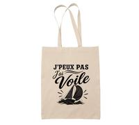 Planetee Tote Bag J’peux pas j’ai Voile | Sac de Plage en Toile de Coton Épaule | Idée Cadeau Navigateur Navigatrice Homme Femme Anniversaire Noël | Imprimé en Bretagne