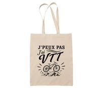 Planetee Tote Bag J’peux pas j’ai VTT | Sac de Plage en Toile de Coton Épaule | Idée Cadeau Vttiste Homme Femme Anniversaire Noël | Imprimé en Bretagne