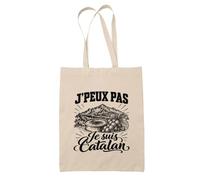 Planetee Tote Bag J’peux pas je suis Catalan | Sac de Plage en Toile de Coton Épaule | Idée Cadeau Homme Papa Anniversaire Noël | Imprimé en Bretagne