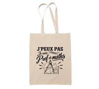 Planetee Tote Bag J’peux pas je suis Prof de maths J'peux pas minimaliste | Sac de Plage en Toile de Coton Épaule | Idée Cadeau Homme Femme Anniversaire Noël | Imprimé en Bretagne