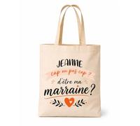 Planetee Tote bag Jeanne Marraine Cadeau annonce Grossesse Surprise