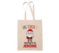 Planetee Tote bag Jérôme Pas Touche Père Noël - Sac Shopping - Secret santa Cadeau Noël Humour Insolite Collègue