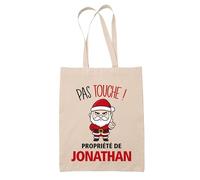 Planetee Tote bag Jonathan Pas Touche Père Noël - Sac Shopping - Secret santa Cadeau Noël Humour Insolite Collègue