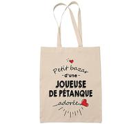 Planetee Tote bag Joueuse de pétanque adorée femme | Idée Cadeau Sac cabas Bandoulière, Sac de Plage | Imprimé en France