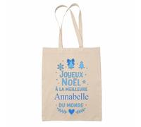 Planetee Tote bag Joyeux noël à la meilleure Annabelle - Sac Shopping - Secret santa Cadeau Noël Humour Insolite Collègue